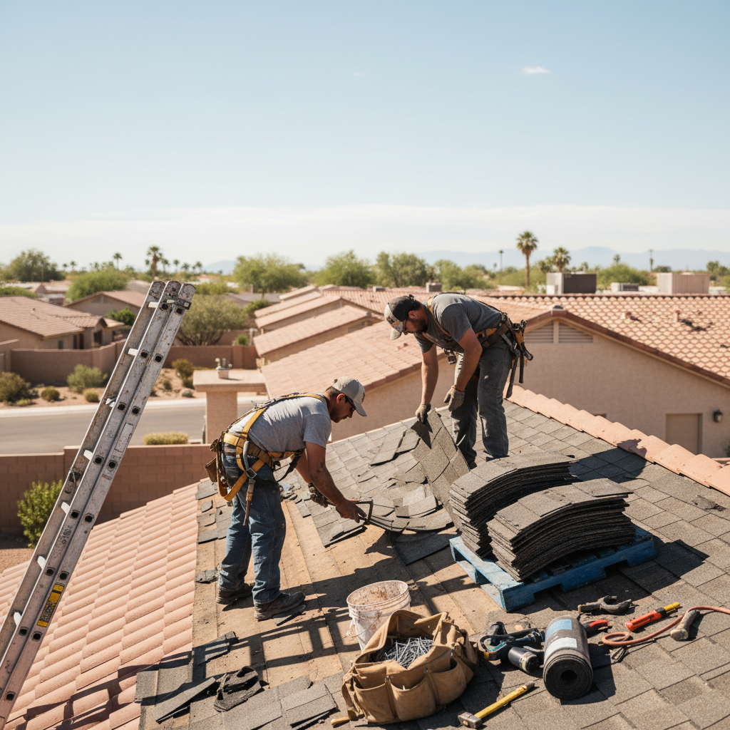 roof repair work